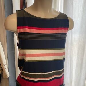 Ann Taylor Red and Black Sleeveless Tank Top